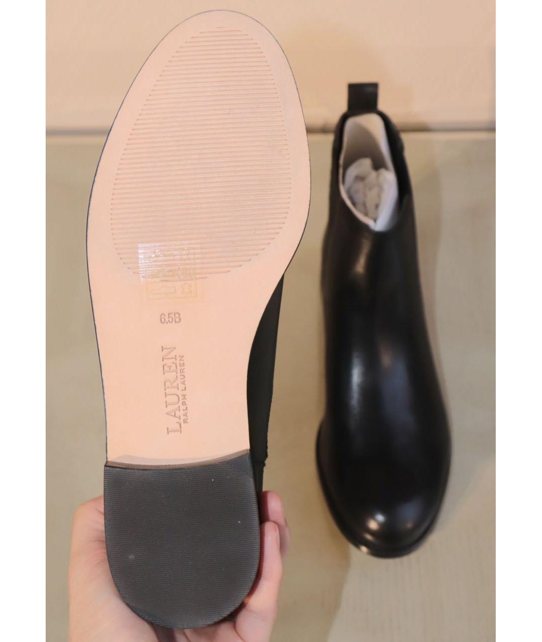 RALPH LAUREN Черные кожаные ботинки, фото 7