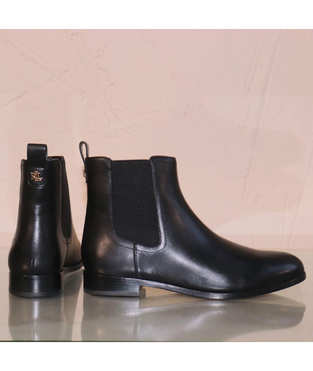 RALPH LAUREN Черные кожаные ботинки, фото 4