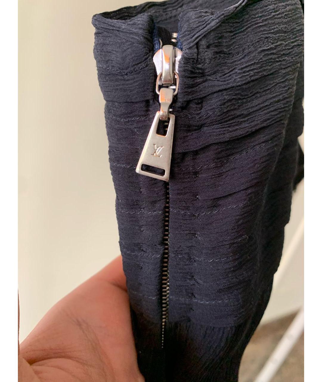 LOUIS VUITTON Темно-синий шелковый сарафан, фото 2