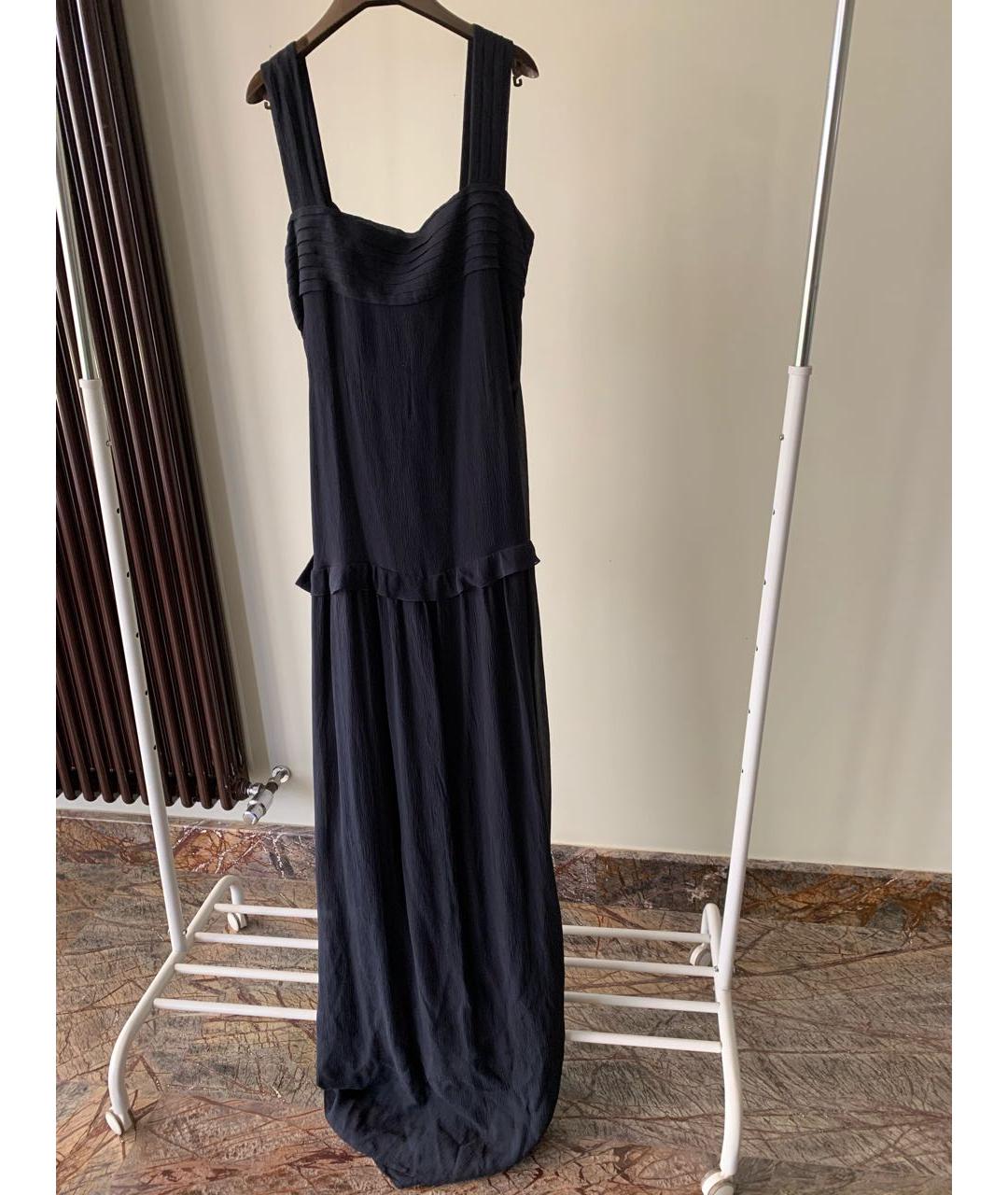 LOUIS VUITTON Темно-синий шелковый сарафан, фото 4