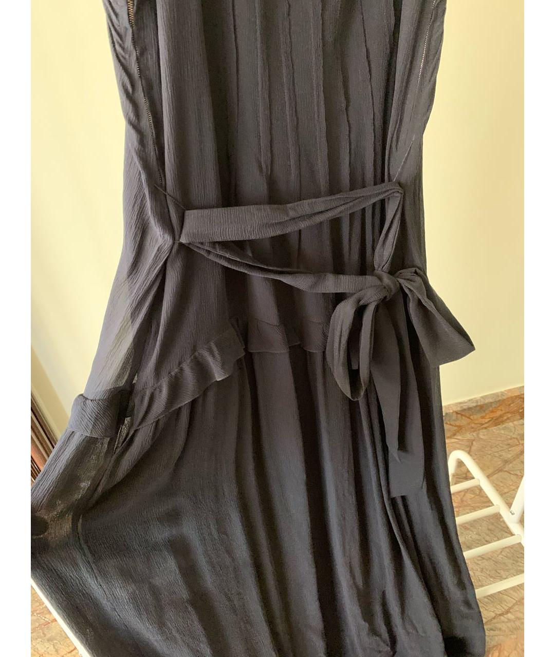 LOUIS VUITTON Темно-синий шелковый сарафан, фото 5