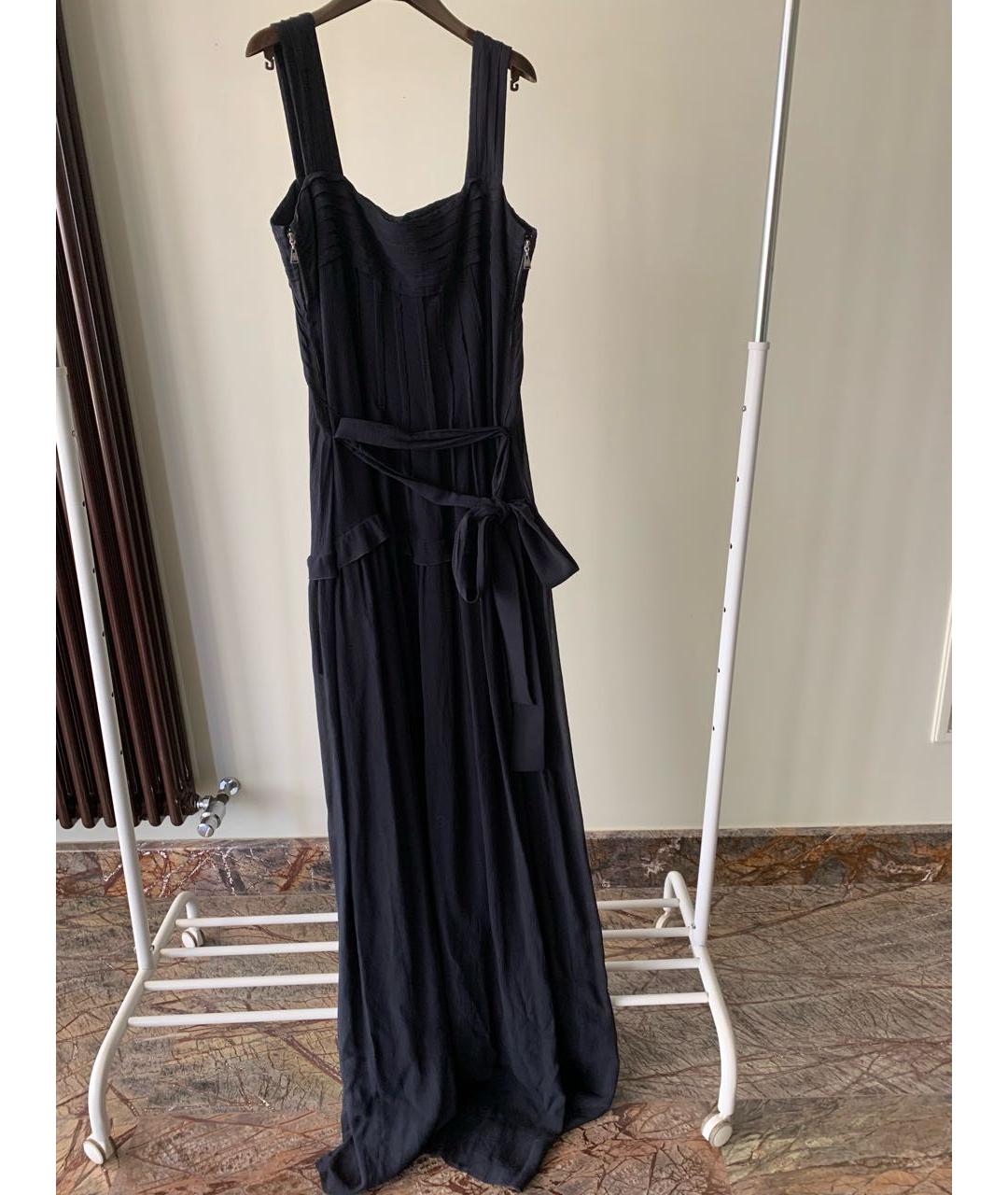 LOUIS VUITTON Темно-синий шелковый сарафан, фото 7