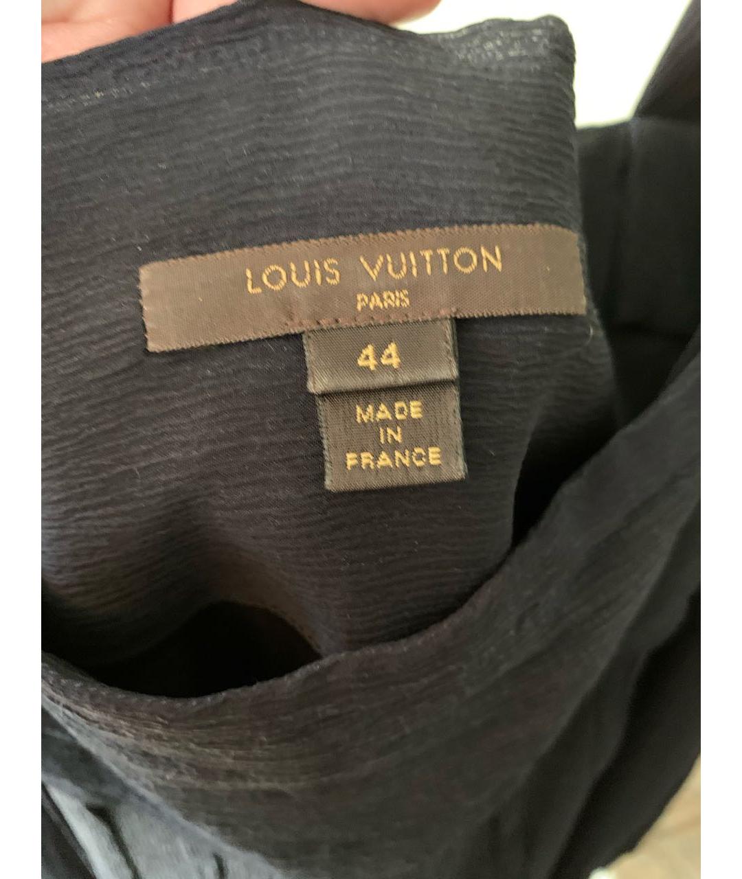 LOUIS VUITTON Темно-синий шелковый сарафан, фото 3