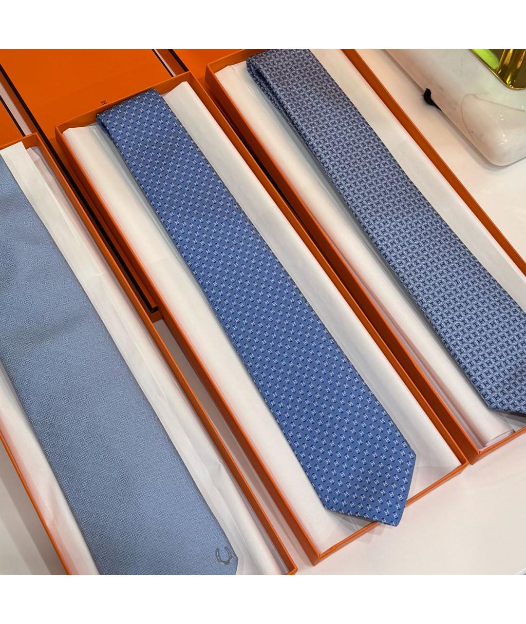 HERMES Синий галстук, фото 4