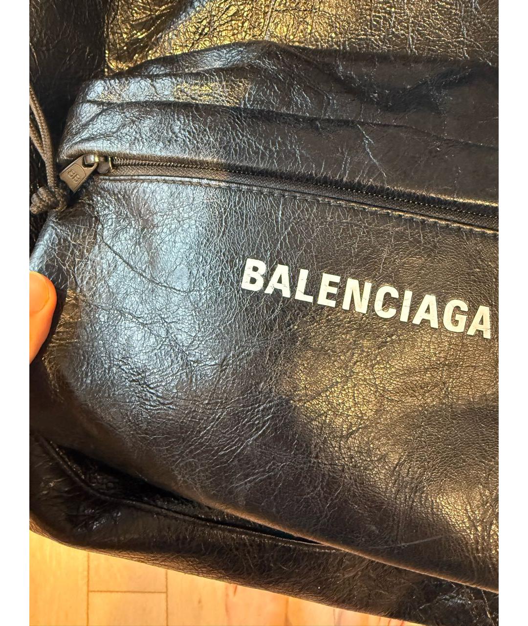 BALENCIAGA Черный кожаный рюкзак, фото 5