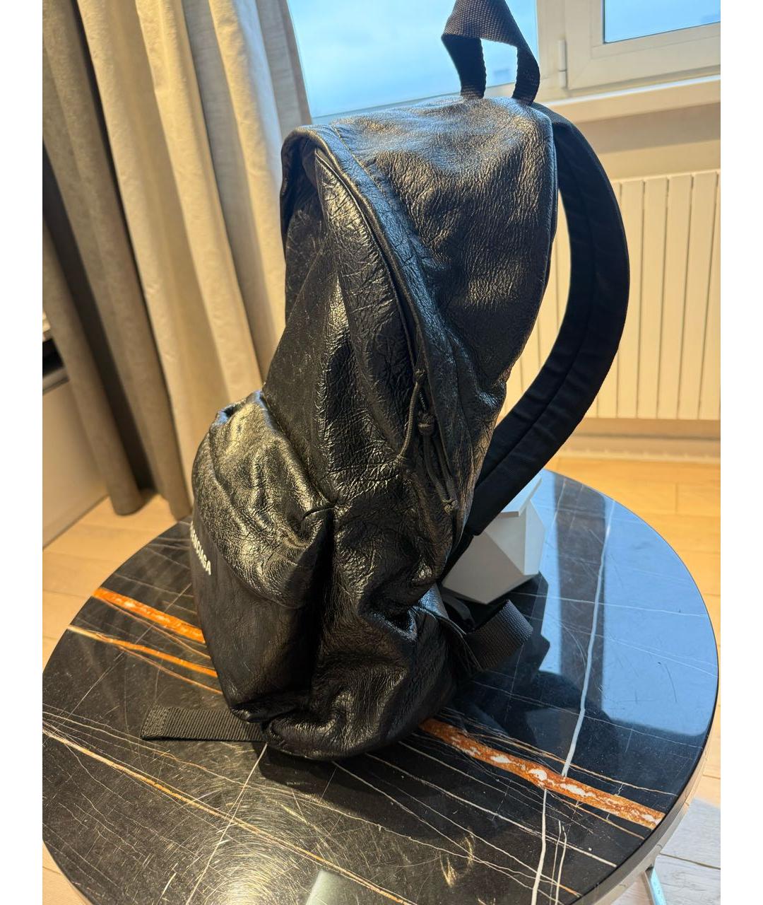 BALENCIAGA Черный кожаный рюкзак, фото 2