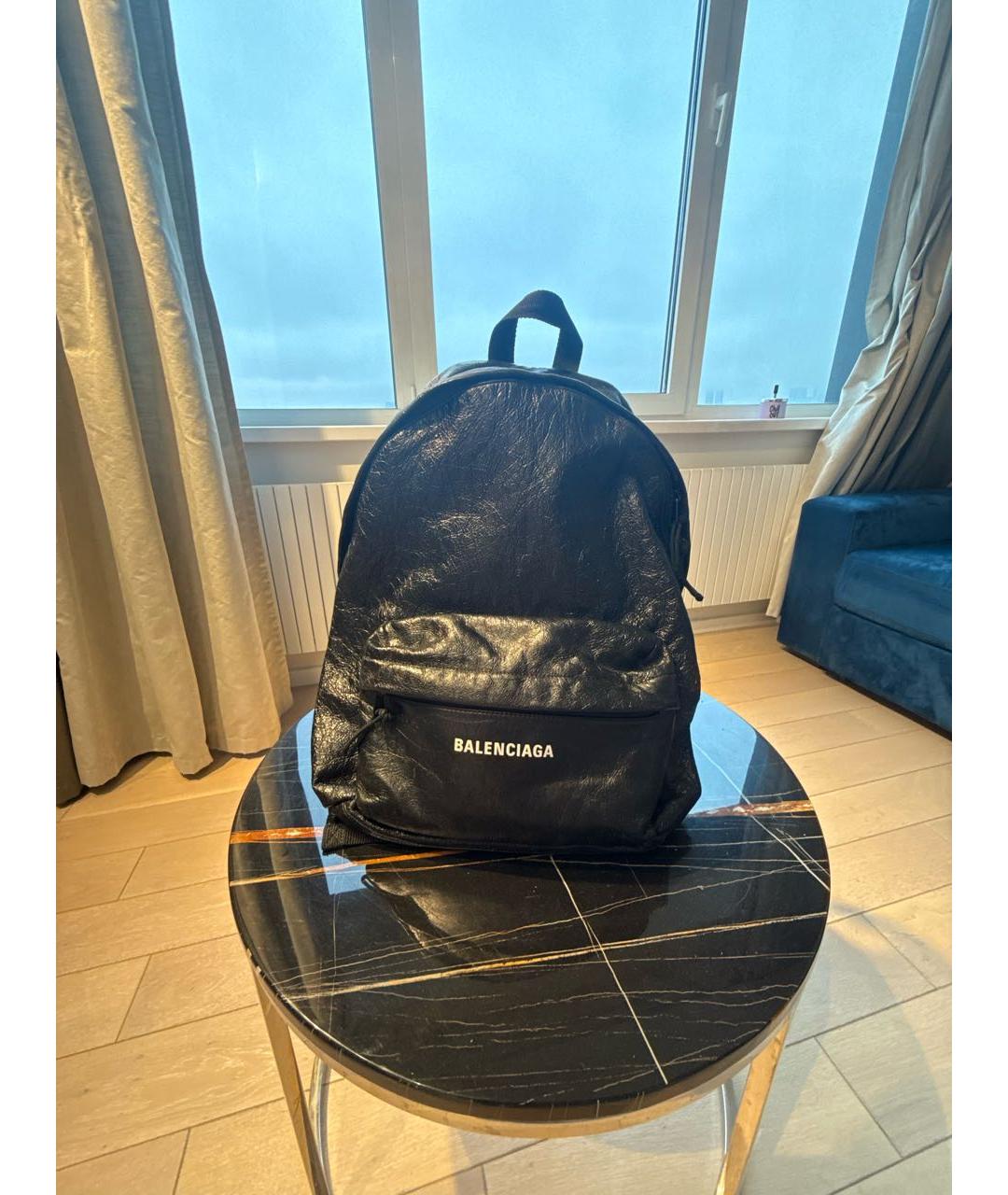 BALENCIAGA Черный кожаный рюкзак, фото 6