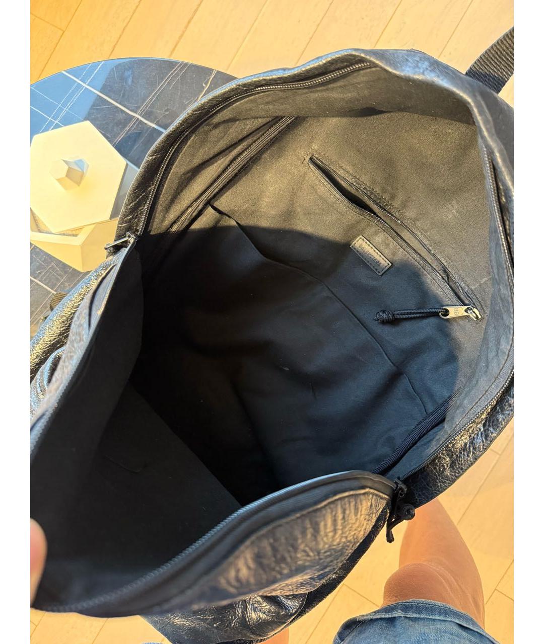 BALENCIAGA Черный кожаный рюкзак, фото 4