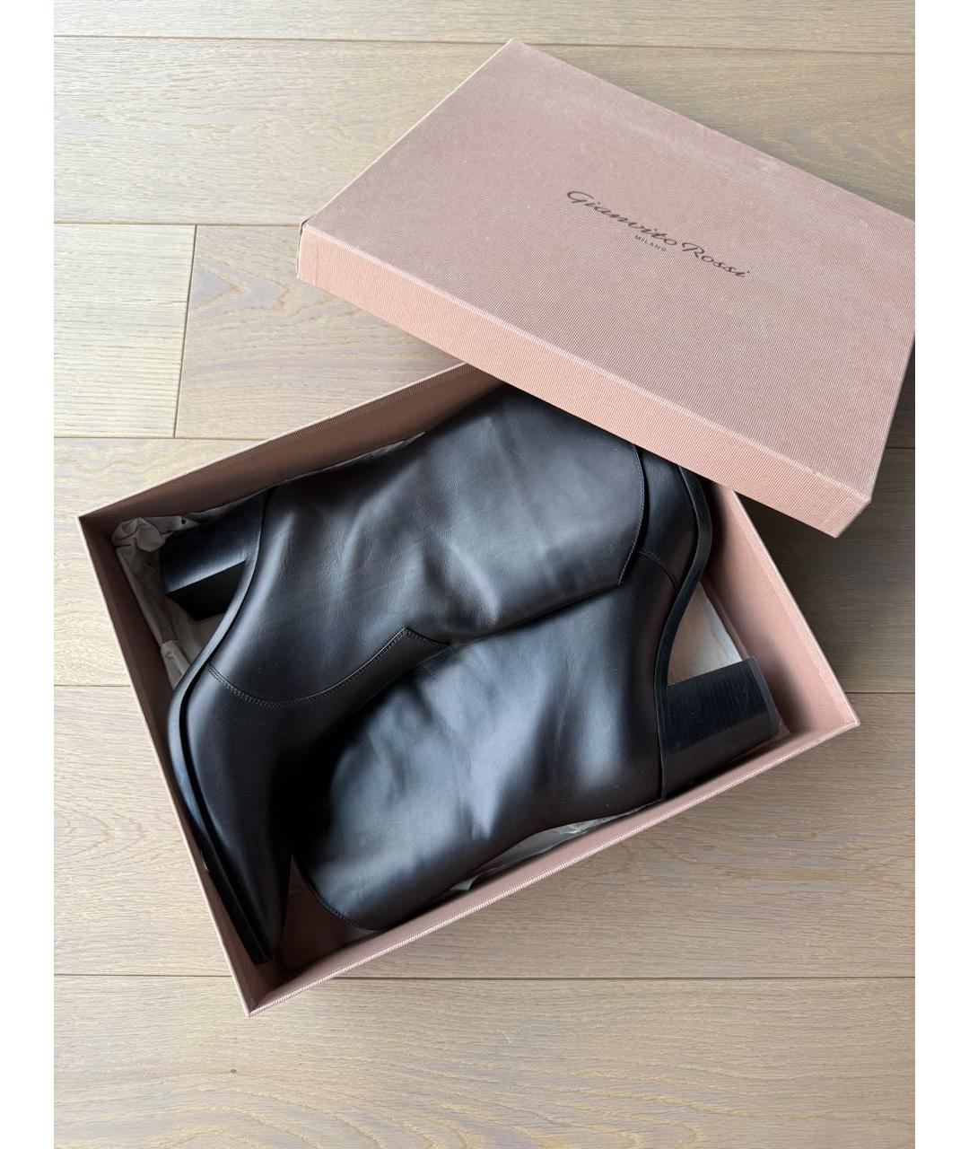 GIANVITO ROSSI Черные кожаные сапоги, фото 7