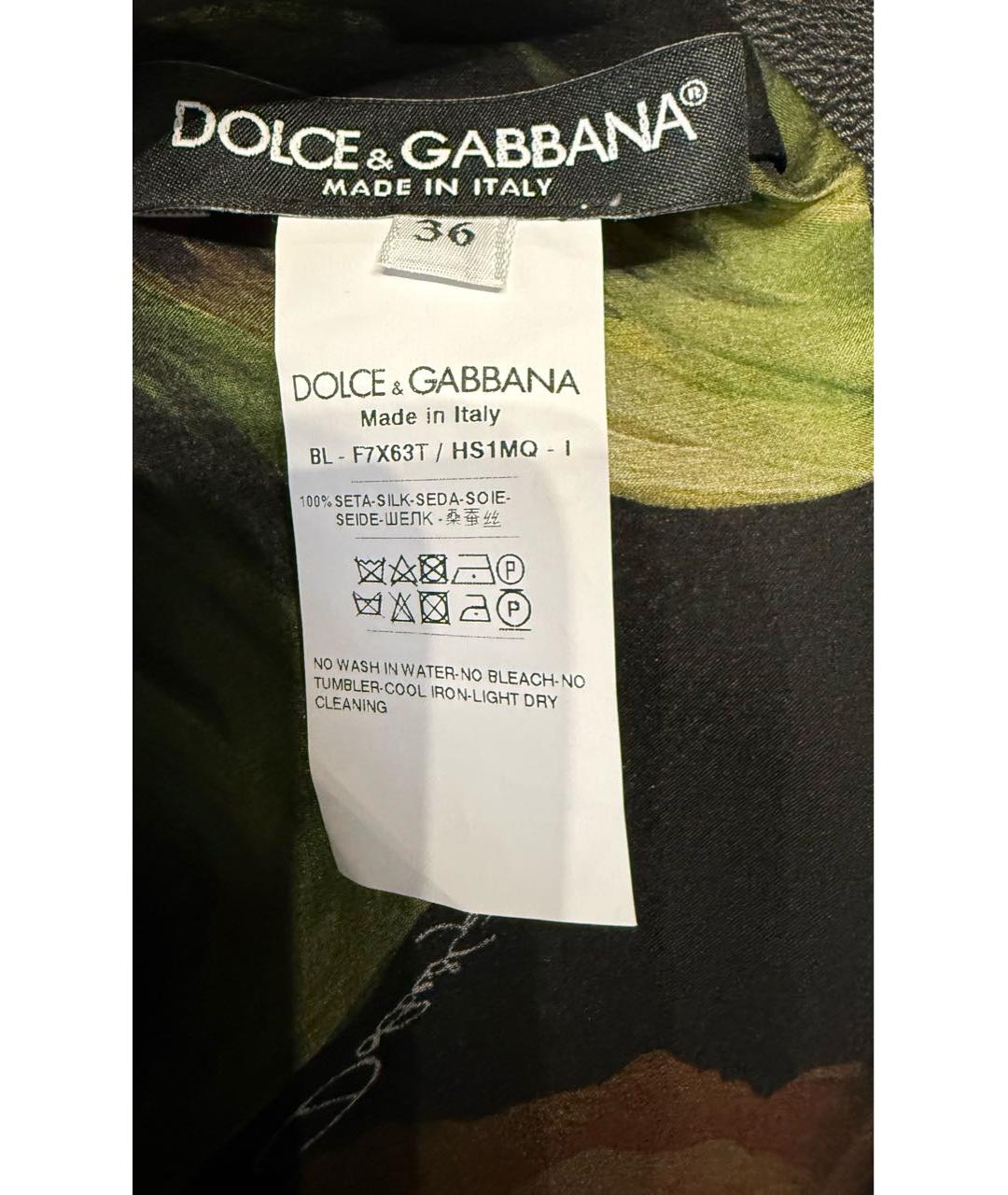 DOLCE&GABBANA Мульти шелковая блузы, фото 5
