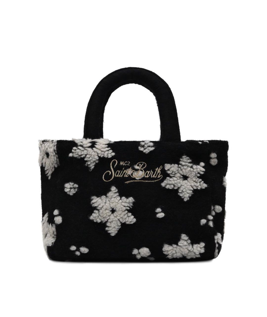 MC2 SAINT BARTH Черная меховая сумка с короткими ручками, фото 9