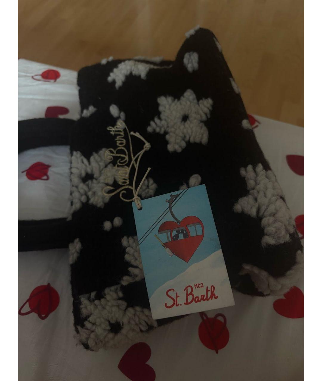 MC2 SAINT BARTH Черная меховая сумка с короткими ручками, фото 5