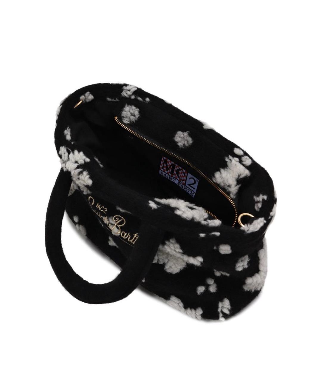 MC2 SAINT BARTH Черная меховая сумка с короткими ручками, фото 3