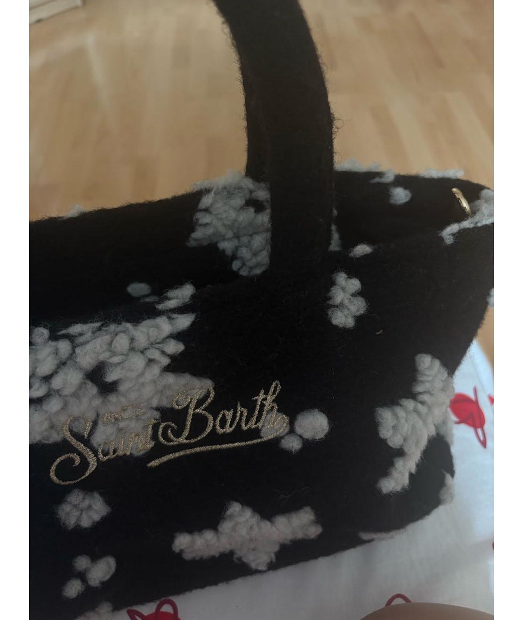 MC2 SAINT BARTH Черная меховая сумка с короткими ручками, фото 4