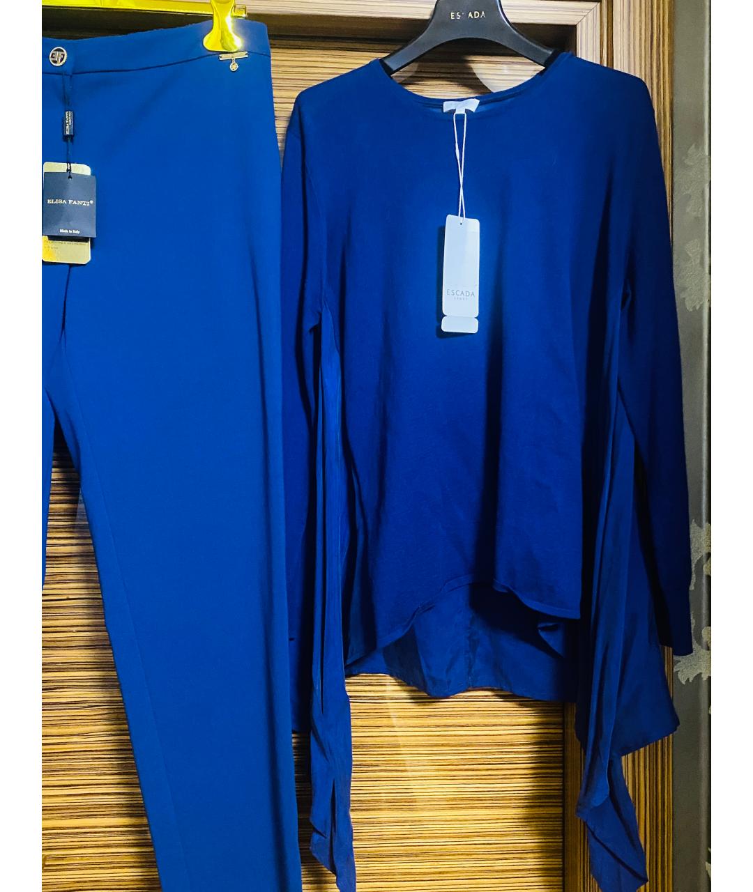 ESCADA Синий кашемировый костюм с брюками, фото 8