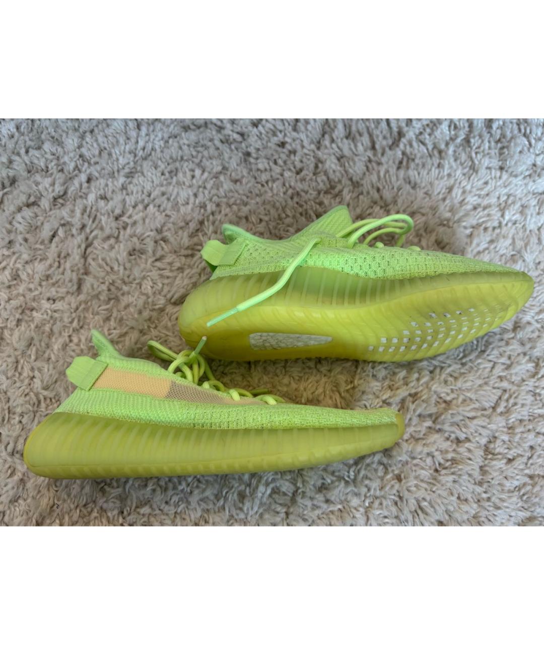 ADIDAS YEEZY Салатовые текстильные кроссовки, фото 5