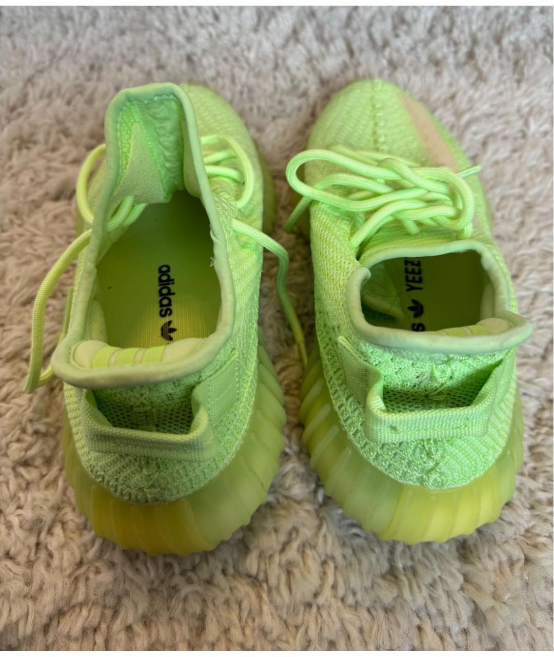 ADIDAS YEEZY Салатовые текстильные кроссовки, фото 3