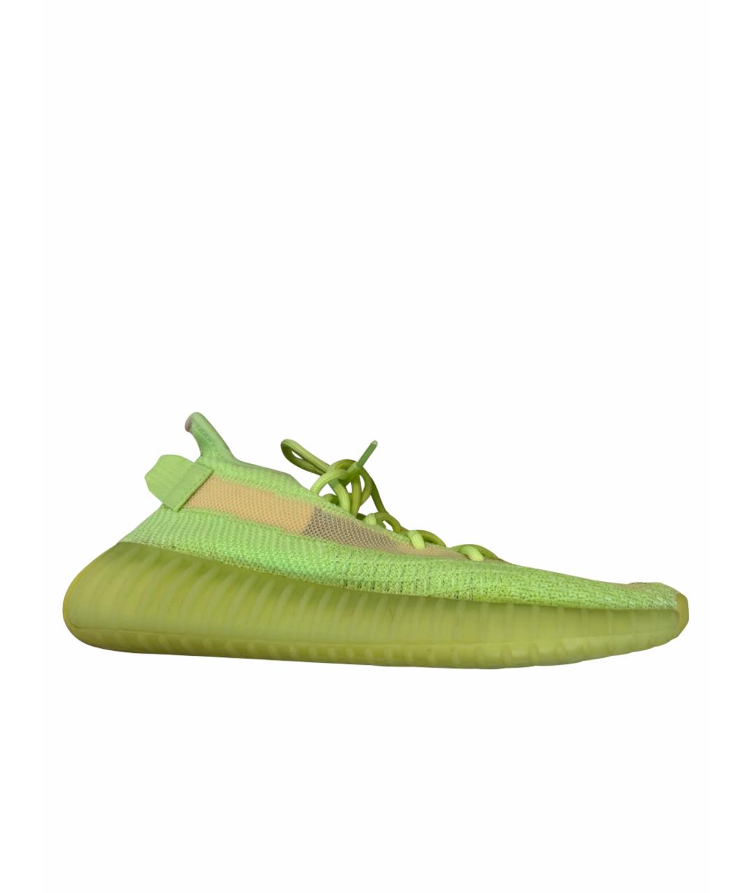 ADIDAS YEEZY Салатовые текстильные кроссовки, фото 1