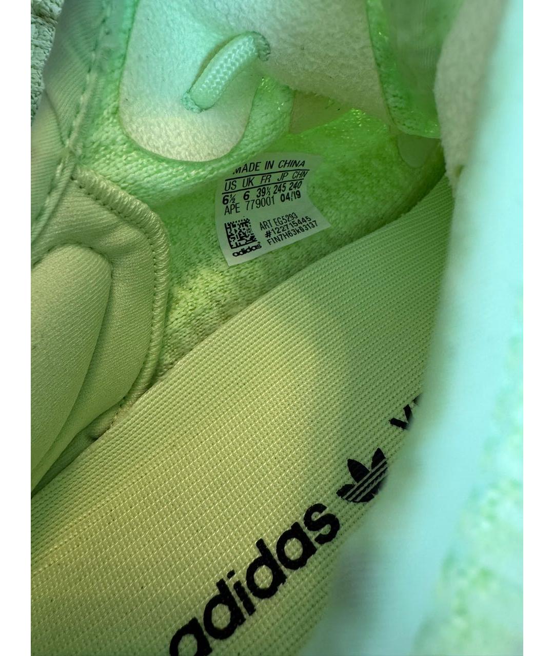 ADIDAS YEEZY Салатовые текстильные кроссовки, фото 4