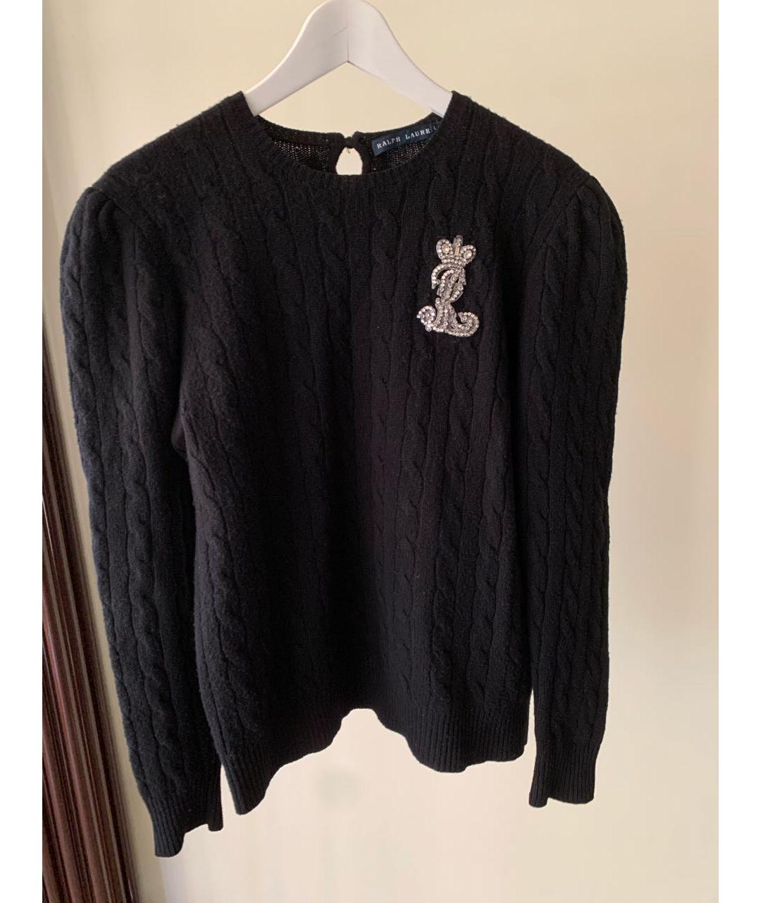 RALPH LAUREN Черный шерстяной джемпер / свитер, фото 6