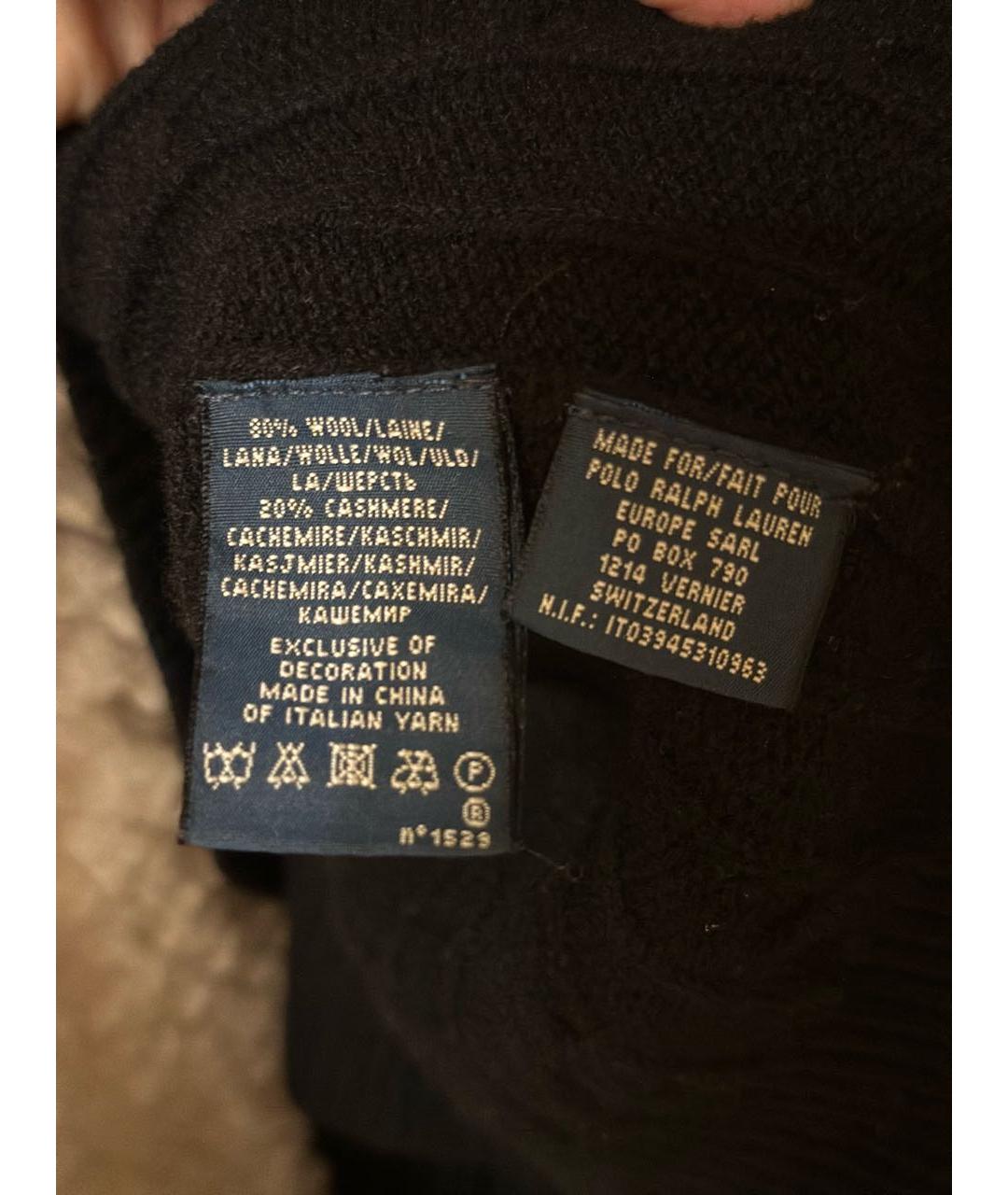 RALPH LAUREN Черный шерстяной джемпер / свитер, фото 4