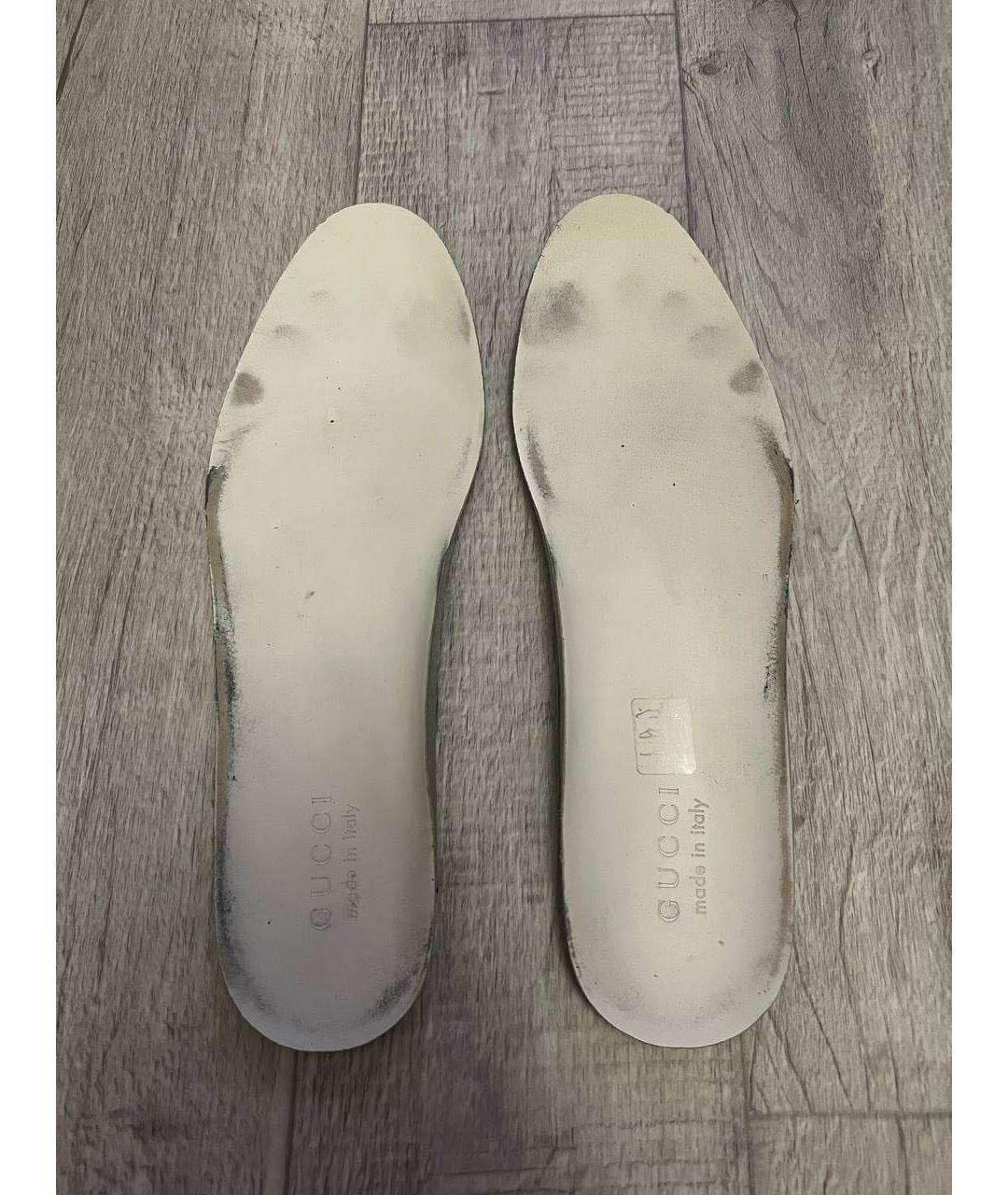 GUCCI Бежевые текстильные низкие кроссовки / кеды, фото 8