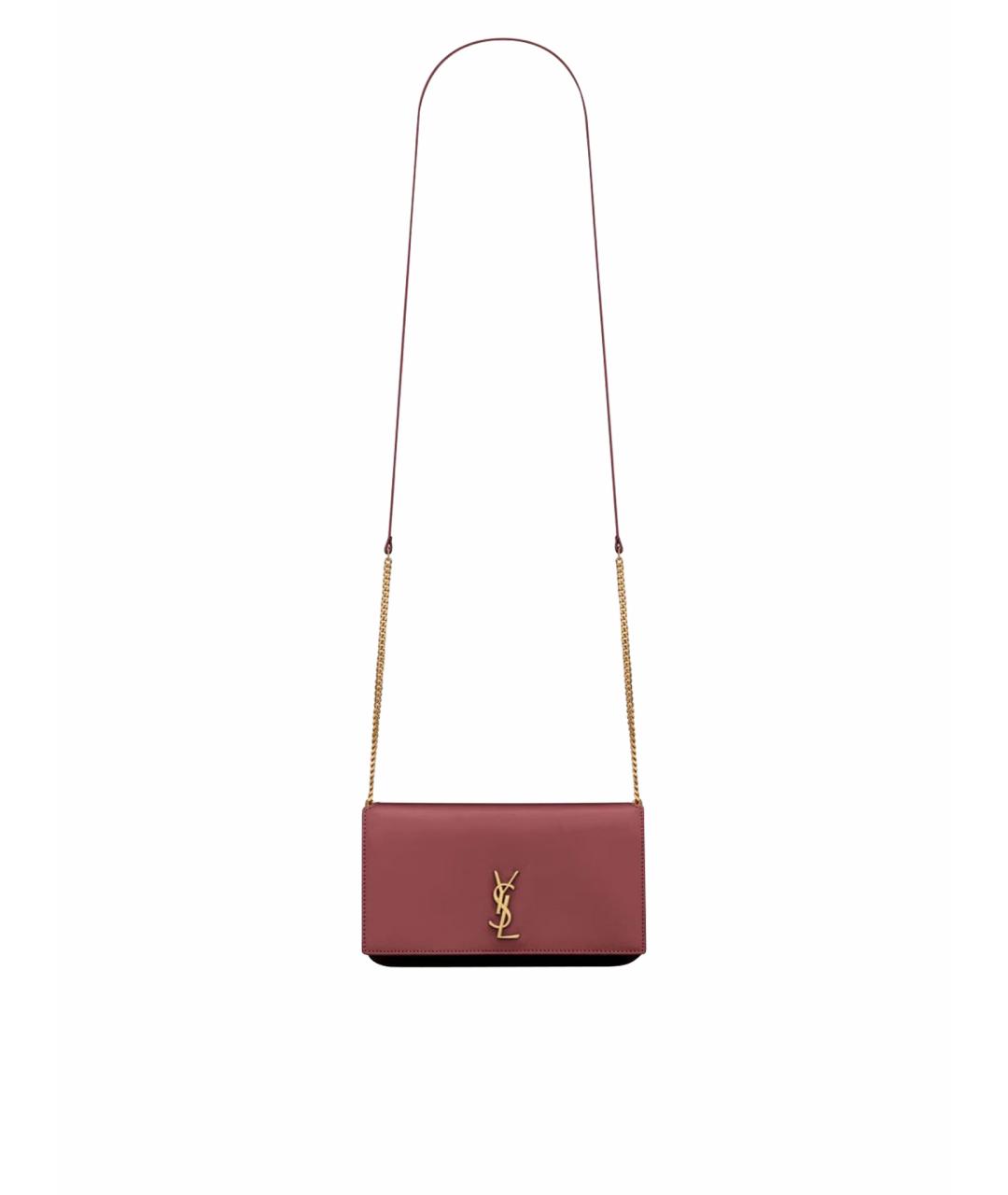 SAINT LAURENT Красная кожаная сумка через плечо, фото 1