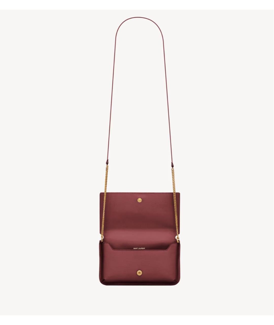 SAINT LAURENT Красная кожаная сумка через плечо, фото 2