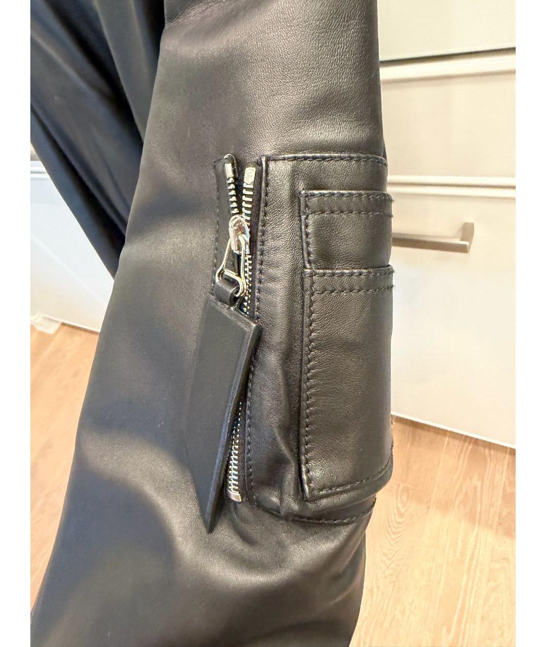 THE ATTICO Черная кожаная куртка, фото 3