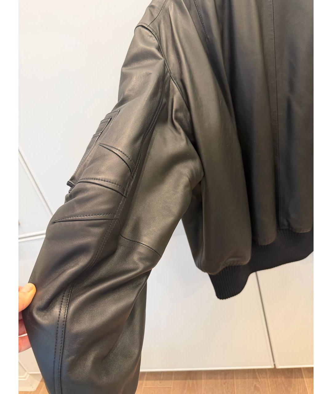 THE ATTICO Черная кожаная куртка, фото 4