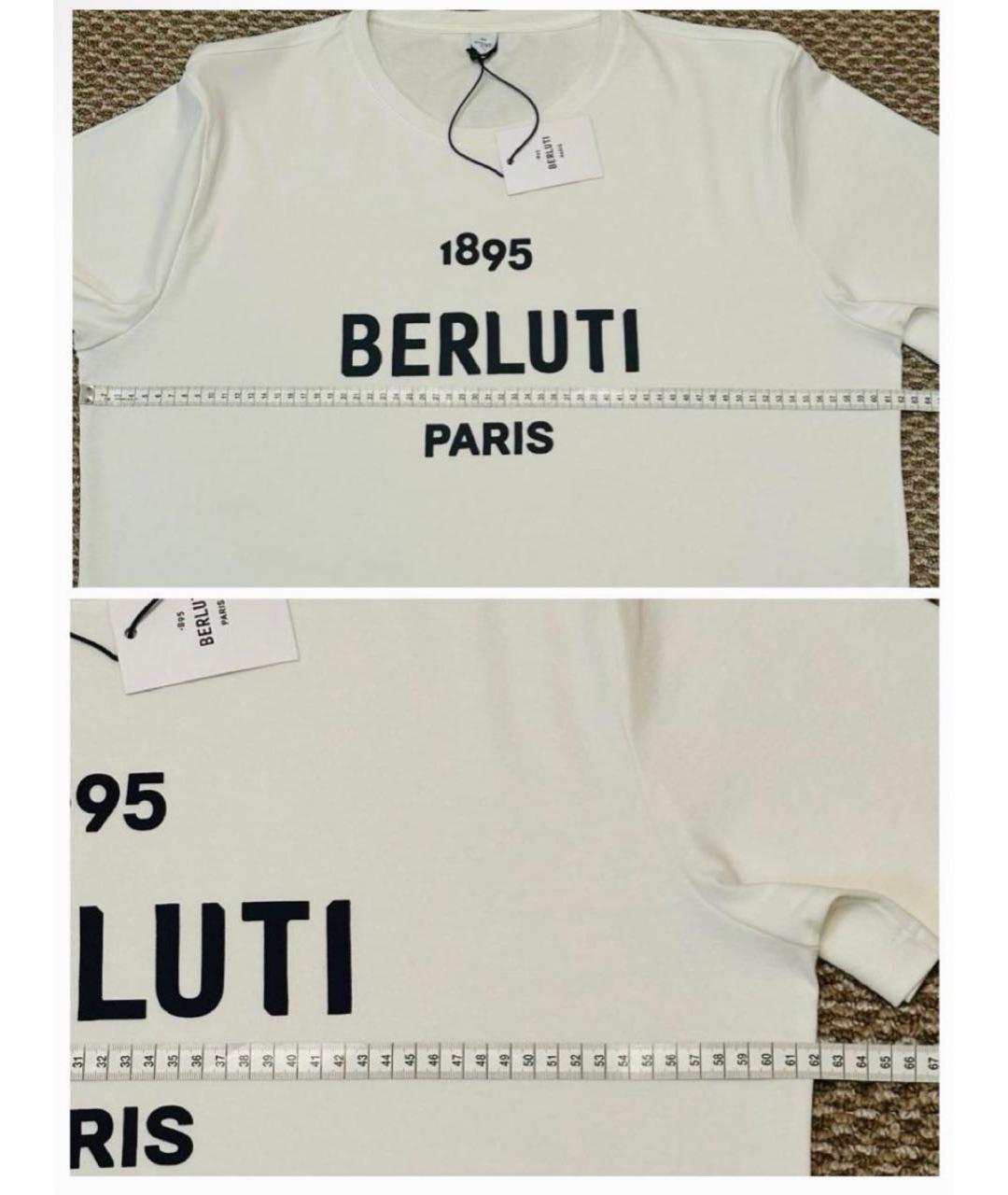 BERLUTI Белая хлопковая футболка, фото 7