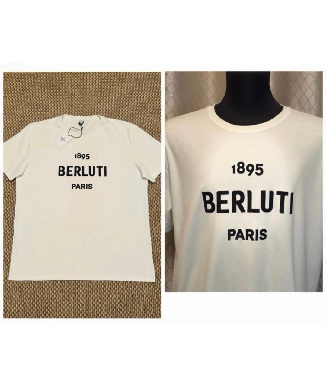 BERLUTI Белая хлопковая футболка, фото 3