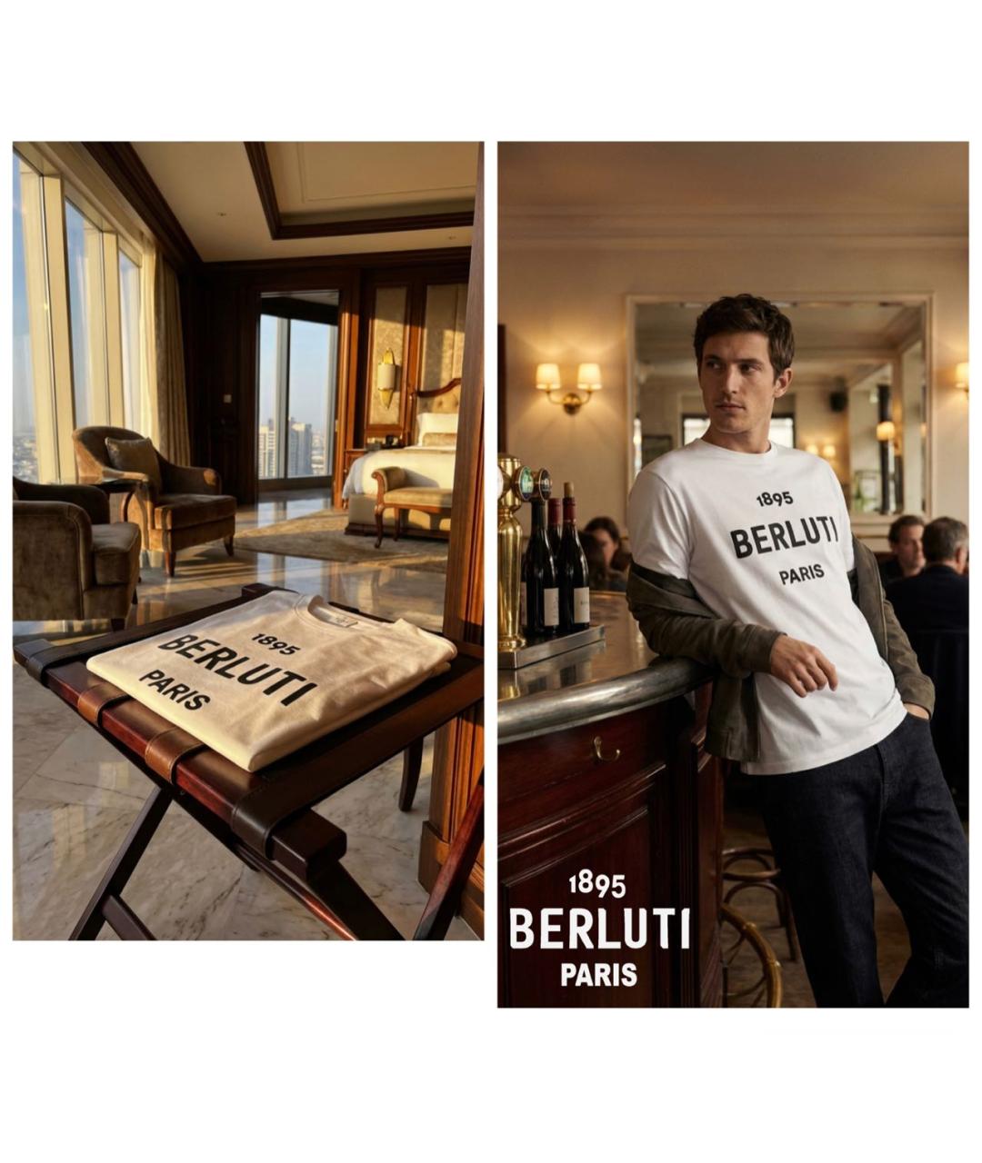 BERLUTI Белая хлопковая футболка, фото 4