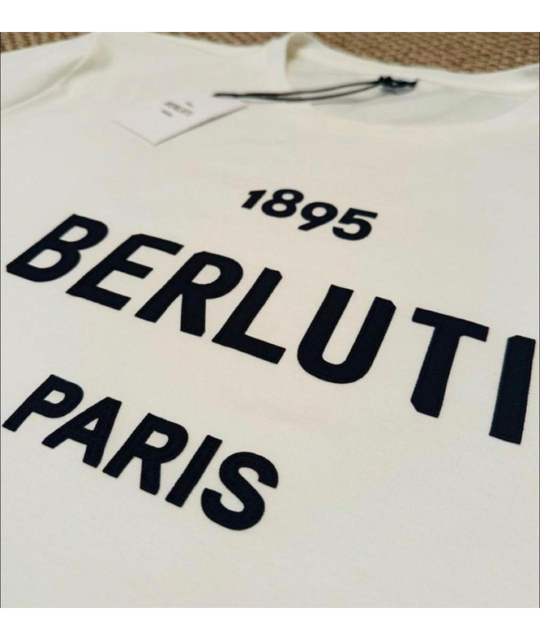 BERLUTI Белая хлопковая футболка, фото 5