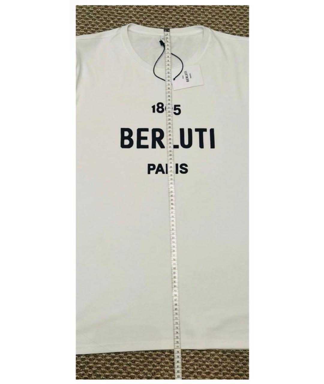 BERLUTI Белая хлопковая футболка, фото 8