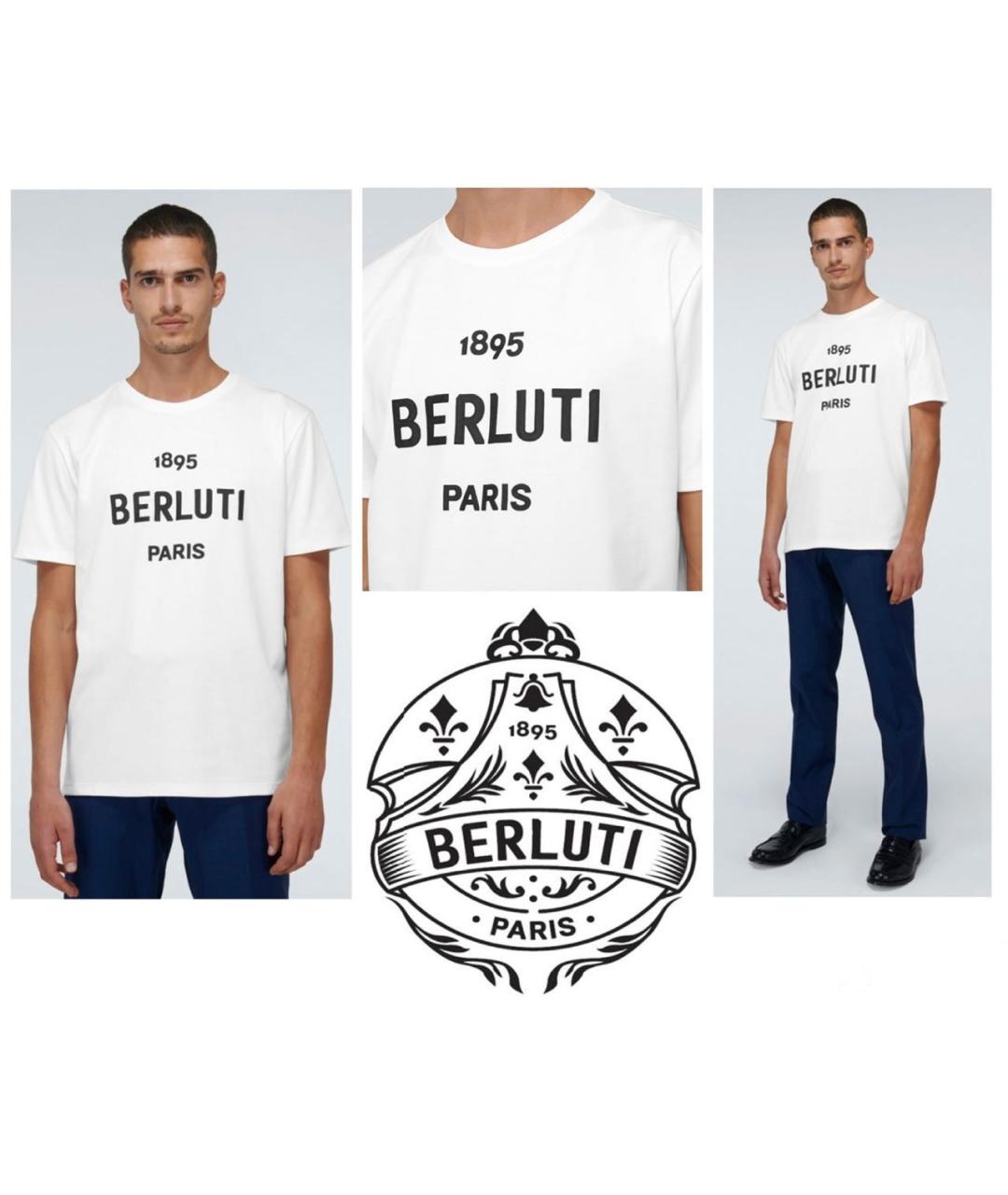 BERLUTI Белая хлопковая футболка, фото 2