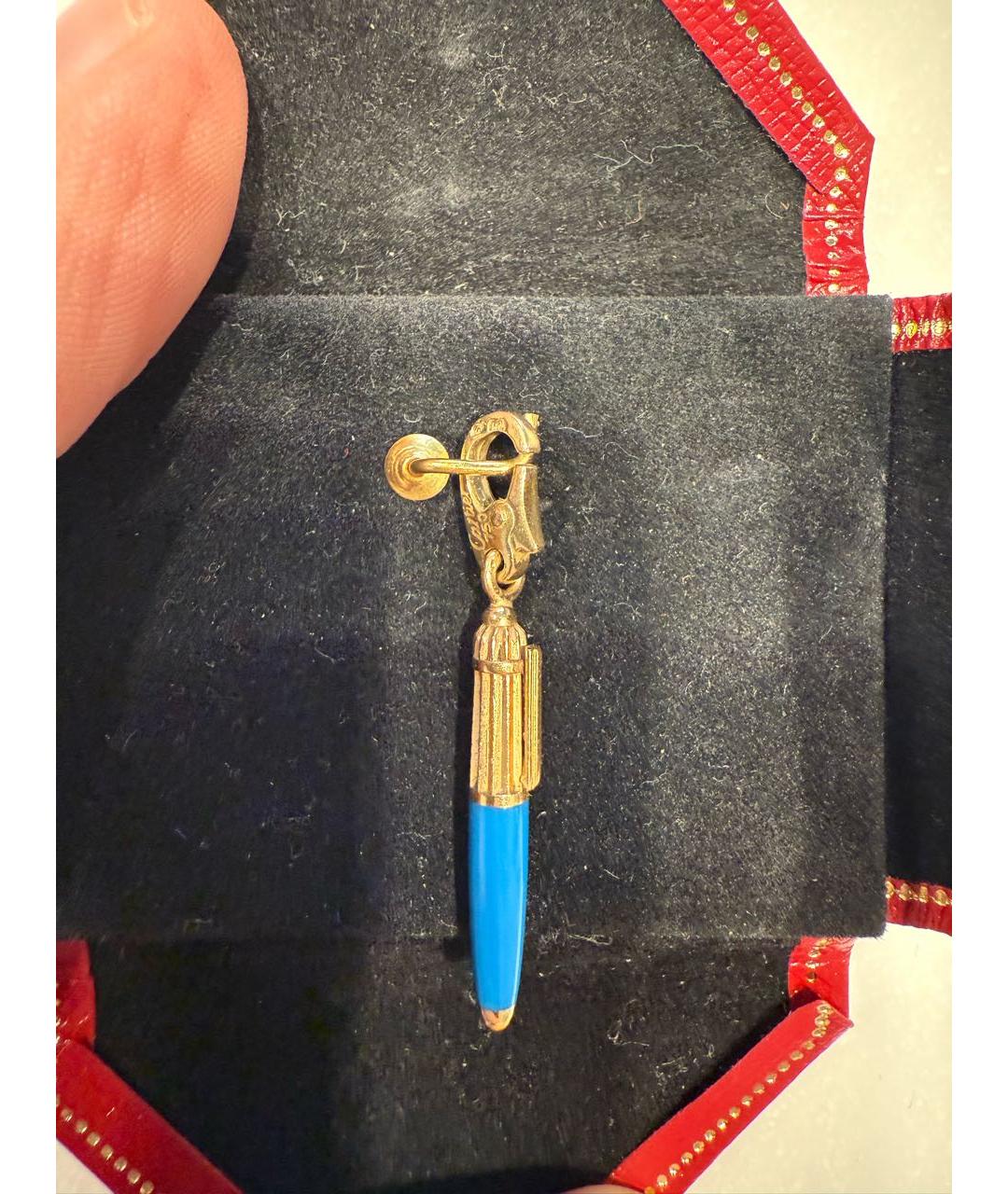 CARTIER Синий кулон из желтого золота, фото 3