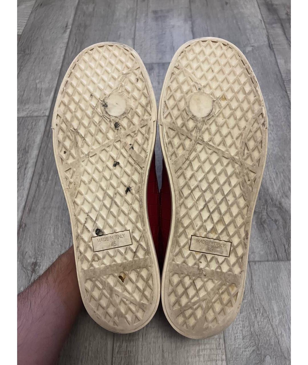 GIUSEPPE ZANOTTI DESIGN Красные кожаные низкие кроссовки / кеды, фото 7