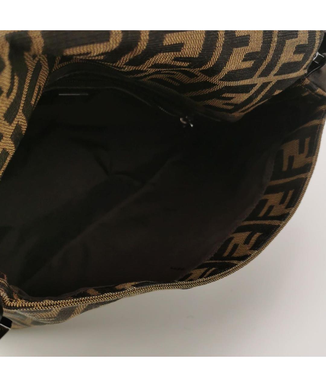 FENDI Коричневая жаккардовая сумка через плечо, фото 6