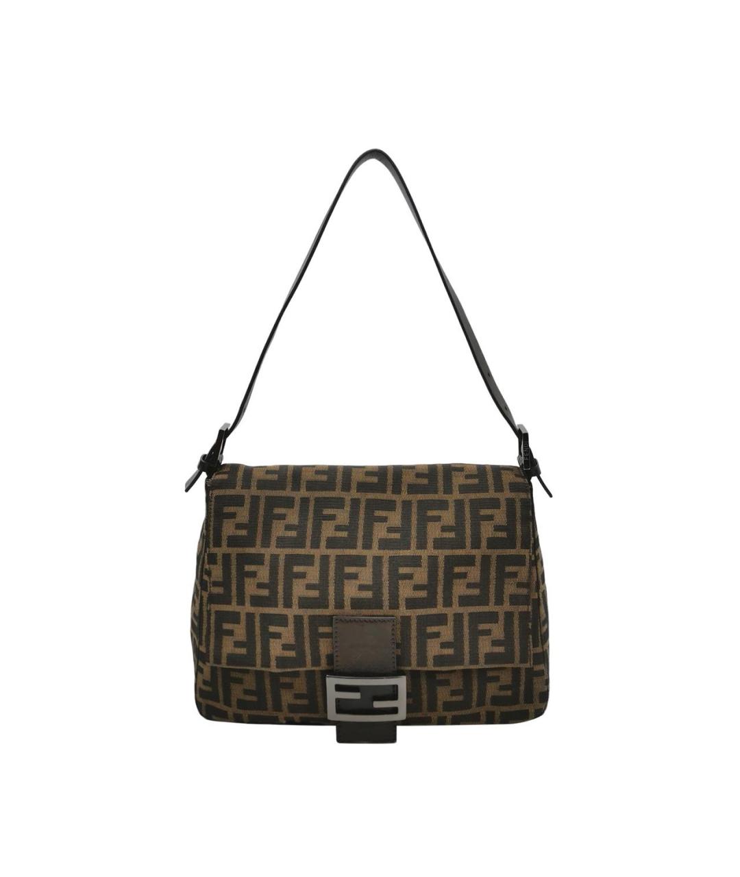 FENDI Коричневая жаккардовая сумка через плечо, фото 9