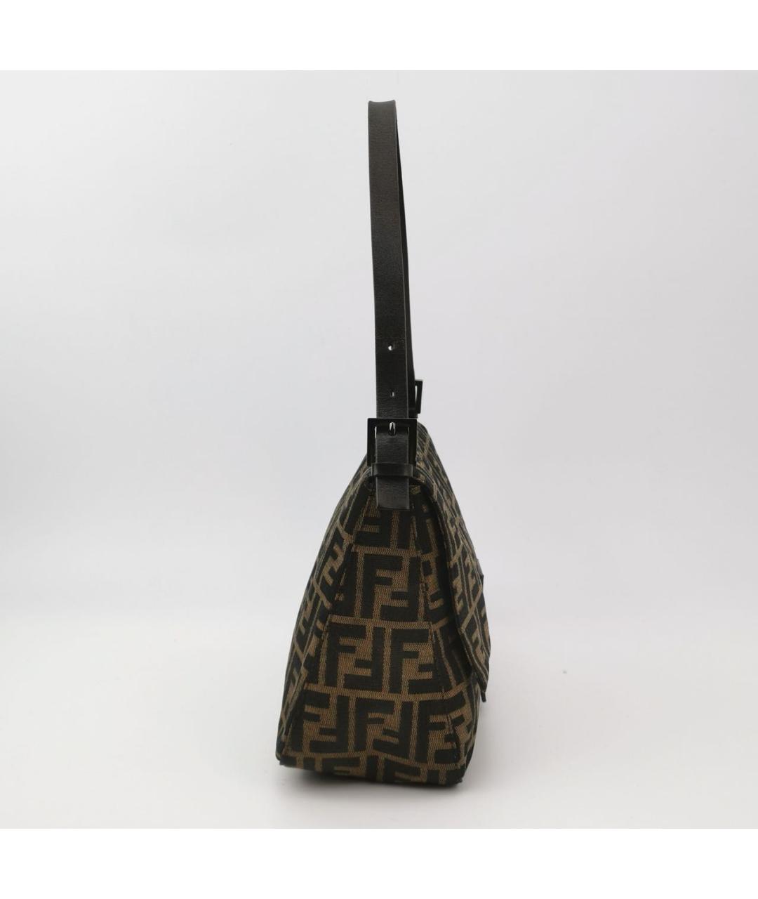 FENDI Коричневая жаккардовая сумка через плечо, фото 3
