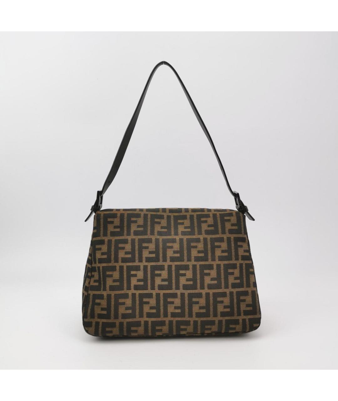 FENDI Коричневая жаккардовая сумка через плечо, фото 4