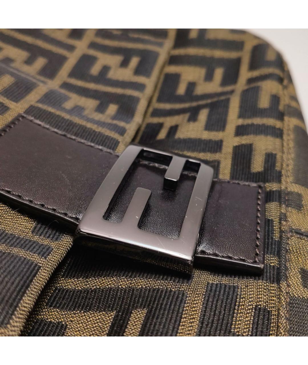 FENDI Коричневая жаккардовая сумка через плечо, фото 8