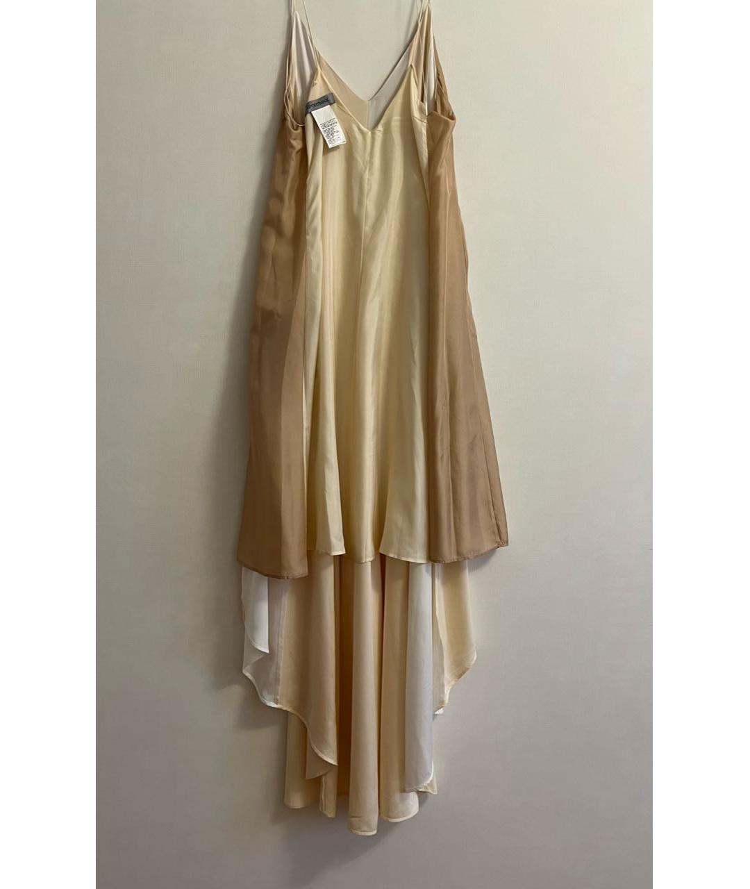 SPORTMAX Бежевый вискозный сарафан, фото 5
