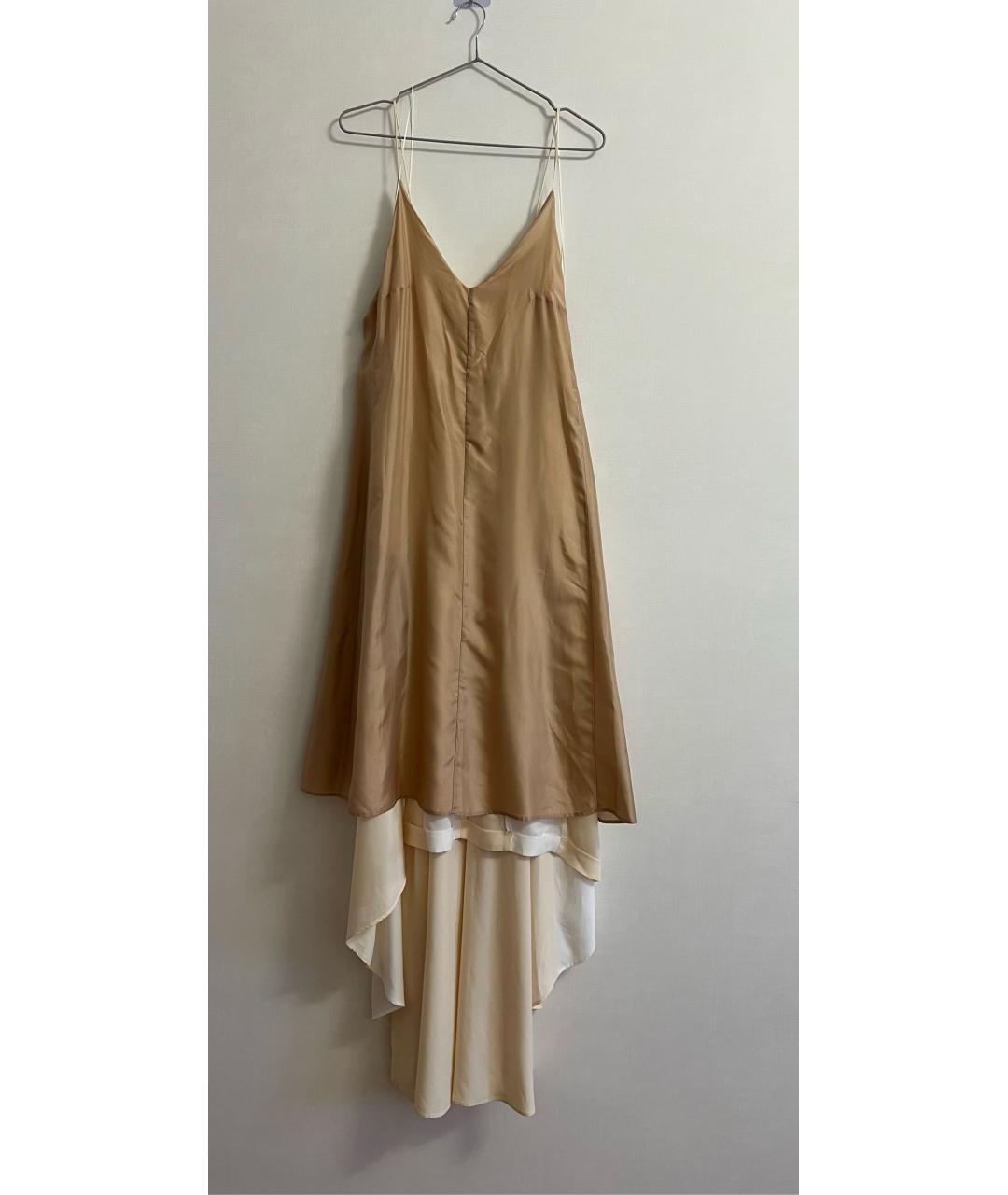 SPORTMAX Бежевый вискозный сарафан, фото 7