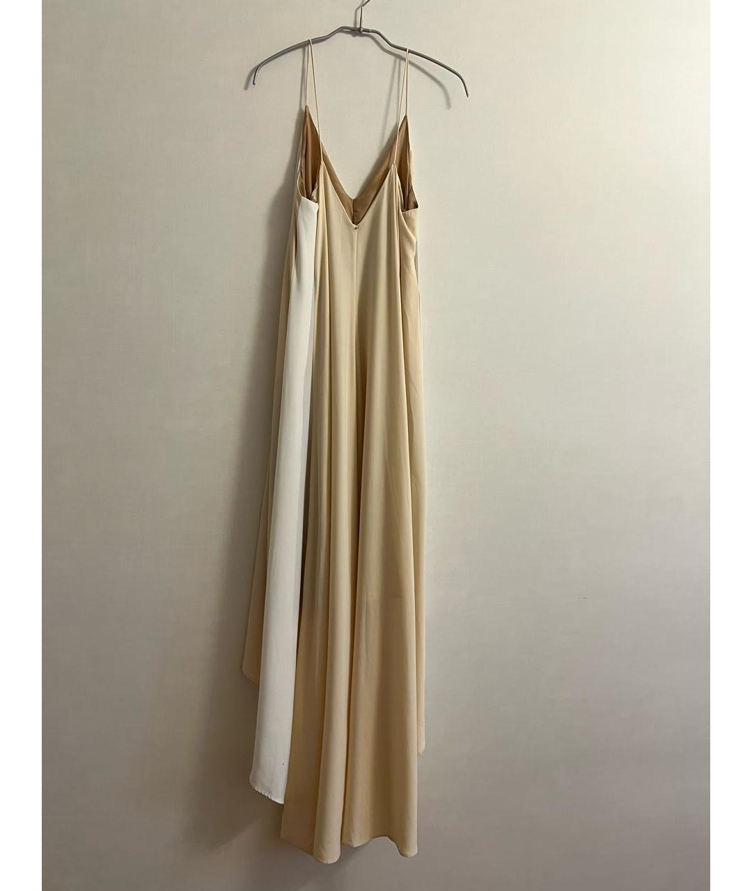 SPORTMAX Бежевый вискозный сарафан, фото 9