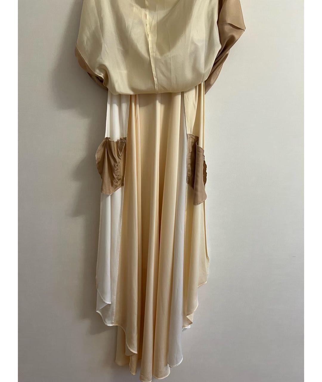 SPORTMAX Бежевый вискозный сарафан, фото 6