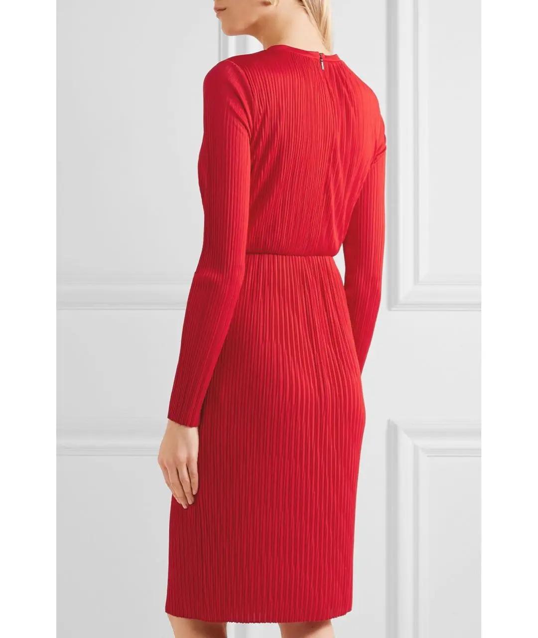 'S MAX MARA Красное вискозное платье, фото 4