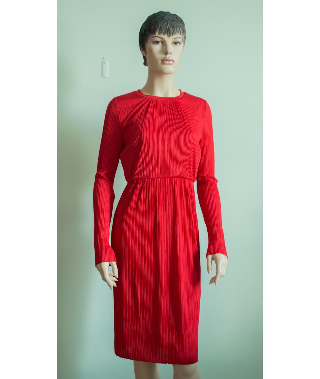 'S MAX MARA Красное вискозное платье, фото 5