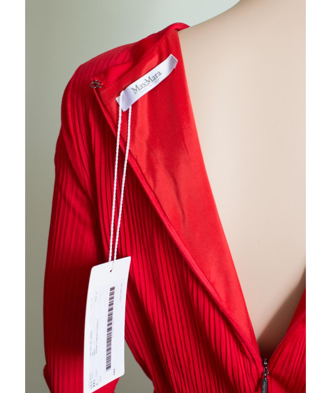 'S MAX MARA Красное вискозное платье, фото 6